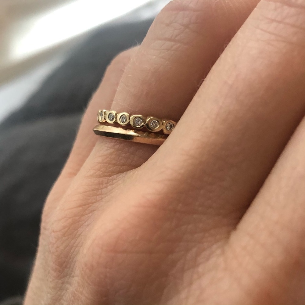 14k gold Knife Edge Band